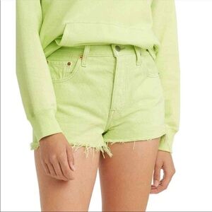 Levi’s Neon Green Cutoff Shorts
